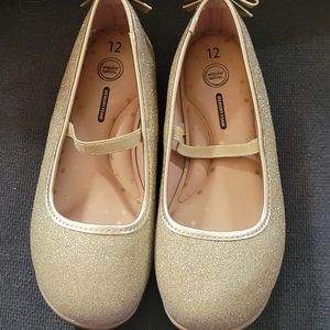 Gold Glitter Ballet Flats